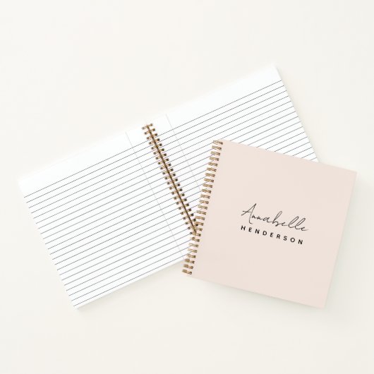 Monogram Blush Pink | Moderne, minimalistische vro Notitieboek (Binnen)