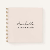Monogram Blush Pink | Moderne, minimalistische vro Notitieboek (Voorkant)