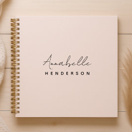 Monogram Blush Pink | Moderne, minimalistische vro Notitieboek