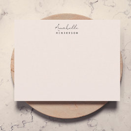 Monogram Blush Pink | Moderne, minimalistische vro Notitiekaartje