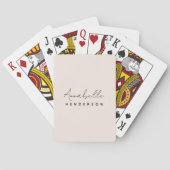Monogram Blush Pink | Moderne, minimalistische vro Pokerkaarten (Achterkant)