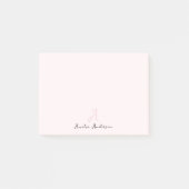 Monogram Blush Pink | Moderne, minimalistische vro Post-it® Notes (Voorkant)