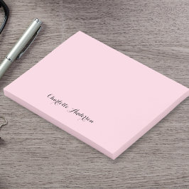 Monogram Blush Pink | Moderne, minimalistische vro Post-it® Notes