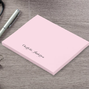 Monogram Blush Pink   Moderne, minimalistische vro Post-it® Notes