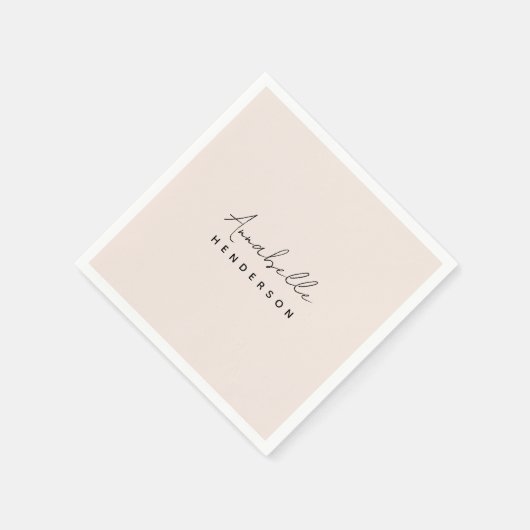 Monogram Blush Pink | Moderne, minimalistische vro Servet (Hoek)