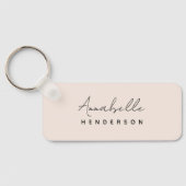 Monogram Blush Pink | Moderne, minimalistische vro Sleutelhanger (Achterkant)