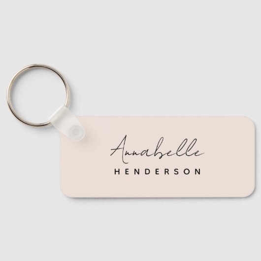 Monogram Blush Pink | Moderne, minimalistische vro Sleutelhanger (Achterkant)