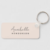Monogram Blush Pink | Moderne, minimalistische vro Sleutelhanger (Voorkant)