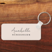 Monogram Blush Pink | Moderne, minimalistische vro Sleutelhanger (Voorkant)