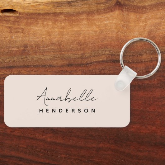 Monogram Blush Pink | Moderne, minimalistische vro Sleutelhanger (Voorkant)