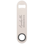 Monogram Blush Pink | Moderne, minimalistische vro Speed Flessenopener (Achterkant)