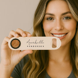 Monogram Blush Pink | Moderne, minimalistische vro Speed Flessenopener