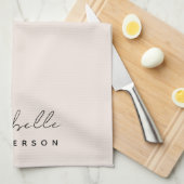 Monogram Blush Pink | Moderne, minimalistische vro Theedoek (Quarter Fold)