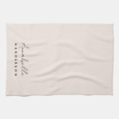 Monogram Blush Pink | Moderne, minimalistische vro Theedoek (Horizontaal)