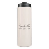 Monogram Blush Pink | Moderne, minimalistische vro Thermosbeker (Voorkant)