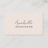 Monogram Blush Pink | Moderne, minimalistische vro Visitekaartje (Voorkant)
