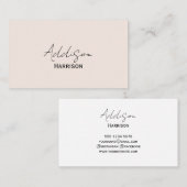 Monogram Blush Pink | Moderne, minimalistische vro Visitekaartje (Voorkant / Achterkant)