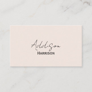 Monogram Blush Pink | Moderne, minimalistische vro Visitekaartje