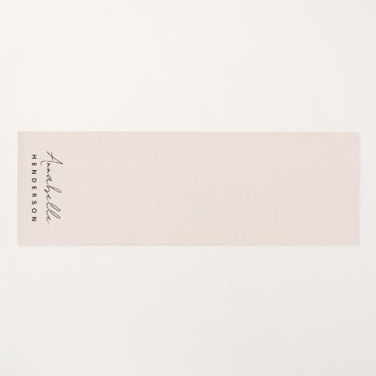 Monogram Blush Pink | Moderne, minimalistische vro Yogamat (Voorkant (horizontaal))