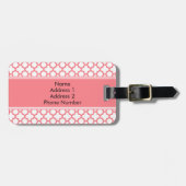 Monogram Blush Pink Quatrefoil Patroon Bagagelabel (Voorkant horizontaal)
