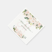 Monogram Blush Pink Roses Eucalyptus Elk Evenement Servet (Hoek)
