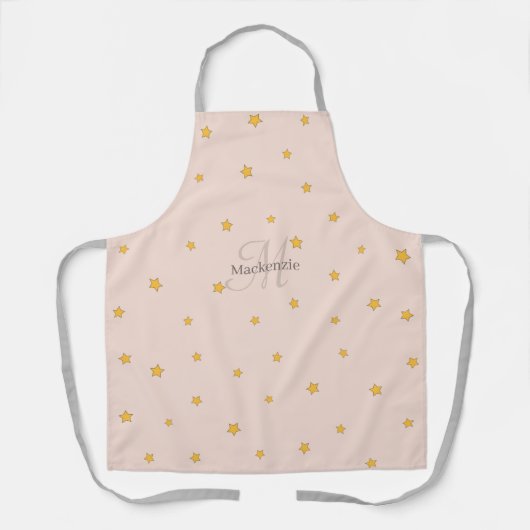 Monogram Blush Pink Stars All-Over Print Schort (Voorkant)