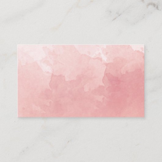 Monogram Blush Pink Waterverf Weddenschappen Recep Informatiekaartje (Achterkant)