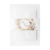 Monogram Blush Pioen & Goud Bourgogne Bloemen Uitnodigingen Wikkel (Voorkant Voorbeeld)
