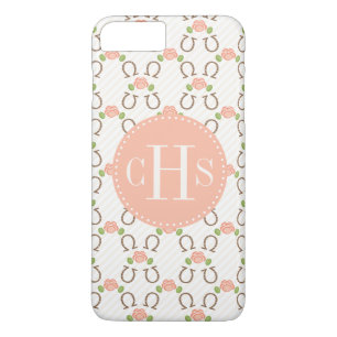 Monogram Blush Roos en Hoefijzer Case-Mate iPhone Case