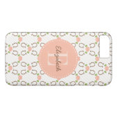 Monogram Blush Roos en Hoefijzer Case-Mate iPhone Case (Achterkant (Horizontaal))
