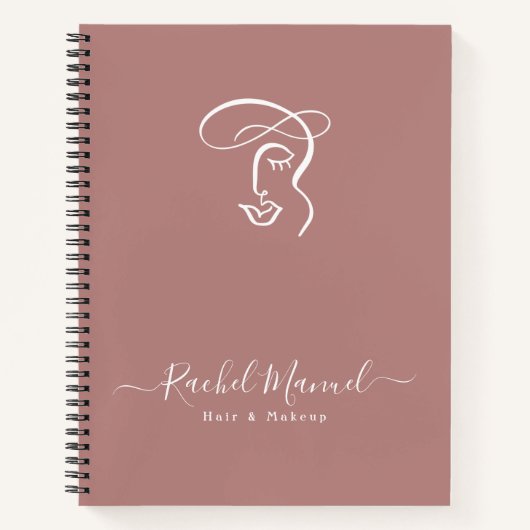 Monogram Blush Roos Make-up Artist Hair Salon Notitieboek (Voorkant)
