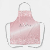 Monogram Blush Roos Roze Dripping Glitter Metallic Schort (Voorkant)
