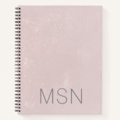 Monogram Blush Roze Abstract Notitieboek (Voorkant)