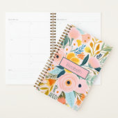 Monogram Blush Roze Bloemen Botanische Waterverf Planner (Display)