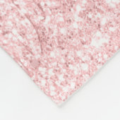 Monogram Blush Roze drift Glitter Metallic naam Fleece Deken (Hoek)