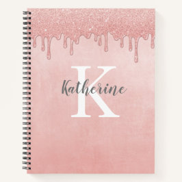 Monogram Blush Roze druppelaar Notitieboek