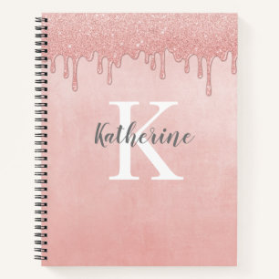 Monogram Blush Roze druppelaar Notitieboek