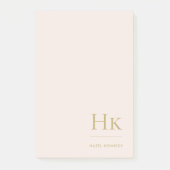 Monogram Blush Roze Eenvoudig Modern Vrouwelijk Mi Post-it® Notes (Voorkant)