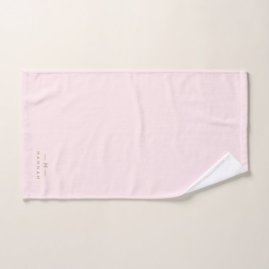 Monogram Blush Roze | Elegant goud minimalistisch Bad Handdoek (Handdoek)