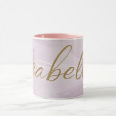 Monogram Blush Roze | Elegant Roze Goud Minimalist Mok (Midden)