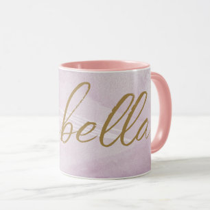 Monogram Blush Roze   Elegant Roze Goud Minimalist Mok