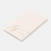 Monogram Blush Roze Goud Modern Minimaal Vrouwelij Post-it® Notes (Schuin)