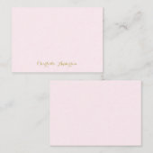 Monogram Blush Roze Goud Modern Minimalistisch Notitiekaartje (Voorkant / Achterkant)