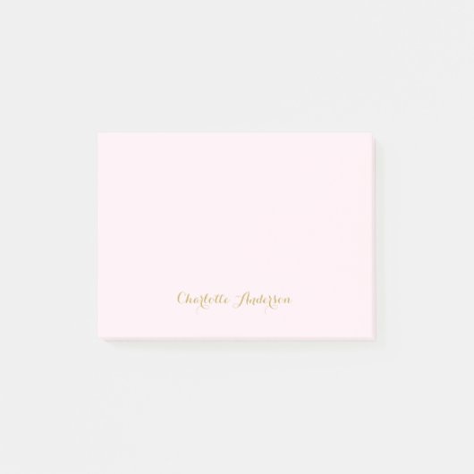 Monogram Blush Roze Goud Modern Minimalistisch Post-it® Notes (Voorkant)