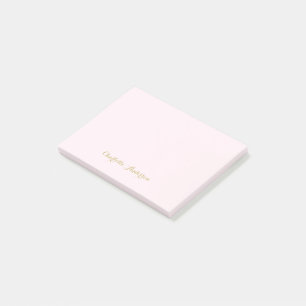 Monogram Blush Roze Goud Modern Minimalistisch Post-it® Notes