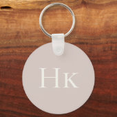 Monogram Blush Roze Ivoorkleurige Monogram Initiaa Sleutelhanger (Voorkant)