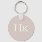 Monogram Blush Roze Ivoorkleurige Monogram Initiaa Sleutelhanger (Achterkant)