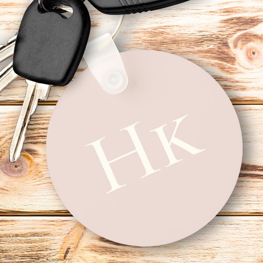 Monogram Blush Roze Ivoorkleurige Monogram Initiaa Sleutelhanger