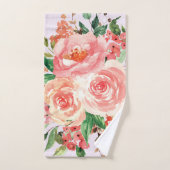Monogram Blush Roze Lente Bloem Bloemen Boeket Bad Handdoek (Handdoek)