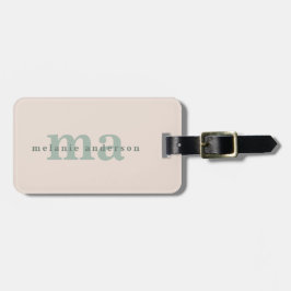 Monogram Blush Roze Minimalistische Moderne Eenvou Bagagelabel